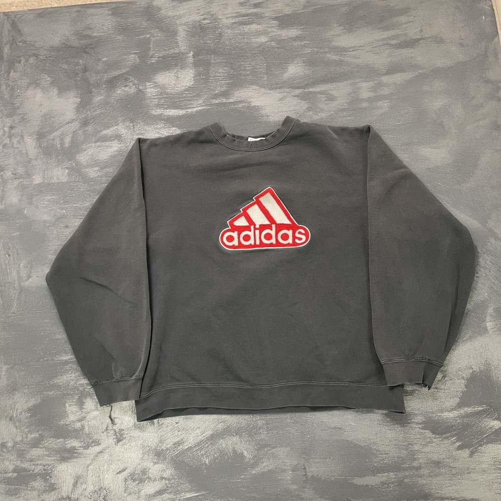 vintage Adidas shirt mens large Black 1990s big logo